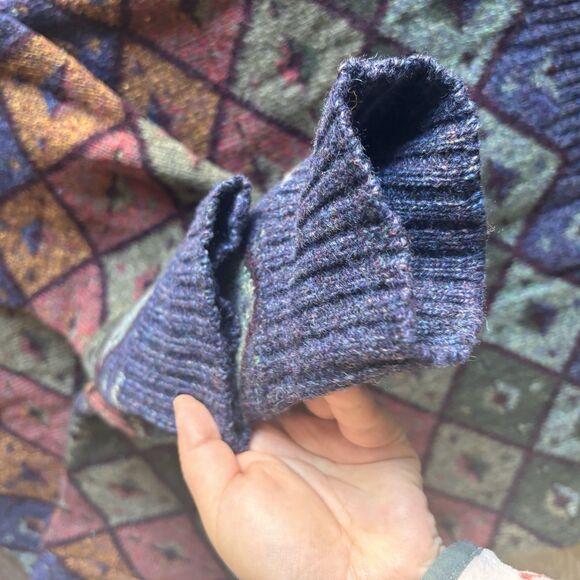 Vintage Christopher Hayes Shetland Wool Geometric Fair Isle Jumper Sweater L - Picture 4 of 7